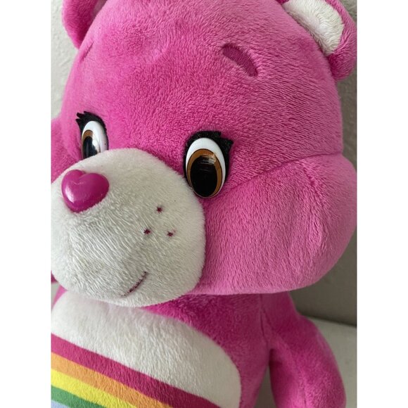 Care Bears Hug & Giggle Cheer Bear 12" Pink Rainbow Works Plush - Picture 2 of 11
